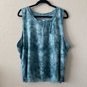 RBX Blue and White Muscle Tee Sleeveless Relaxed Fit